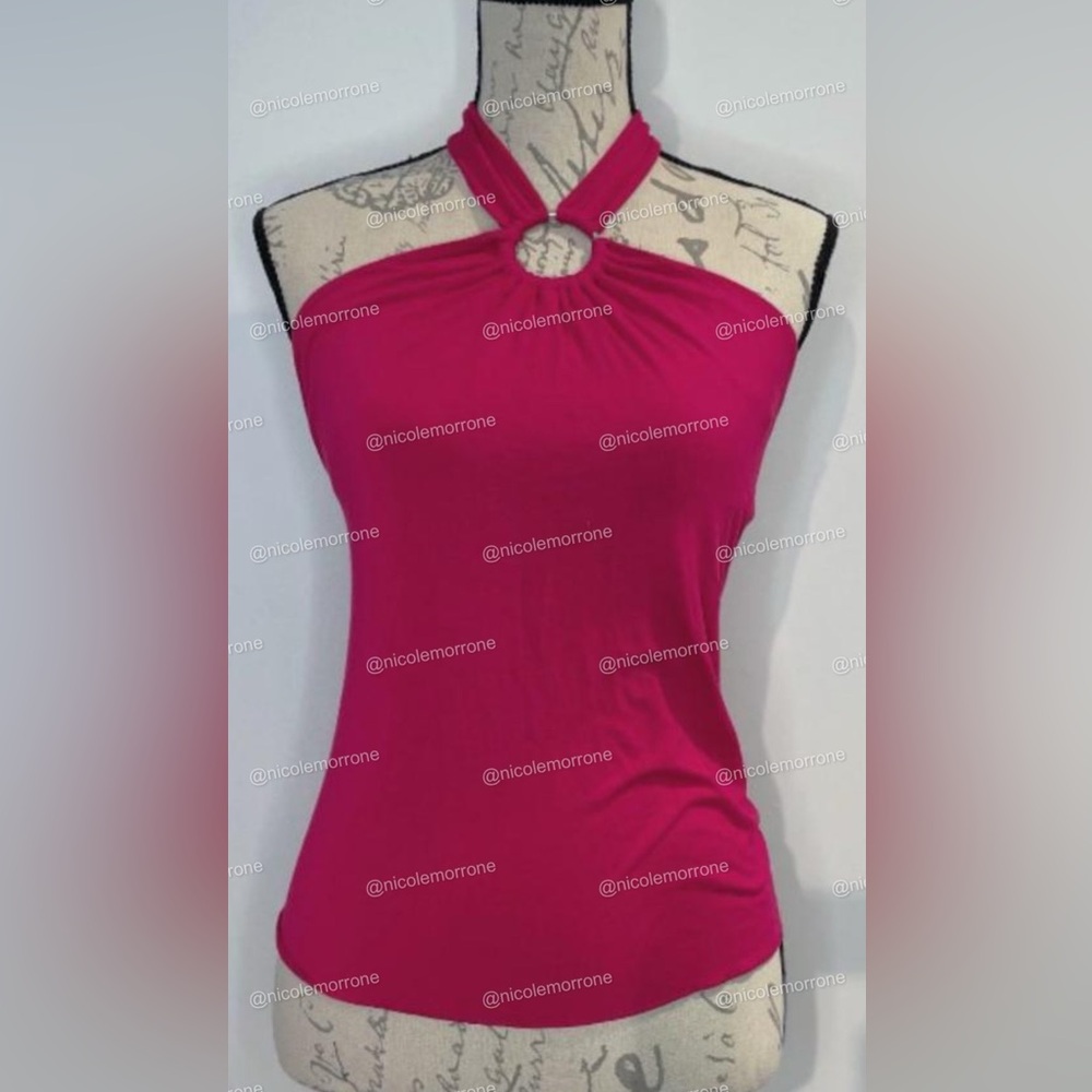 ISO 🔎 Banana Republic O - Ring Halter Top y2k sleeveless 2000s fuchsia magenta